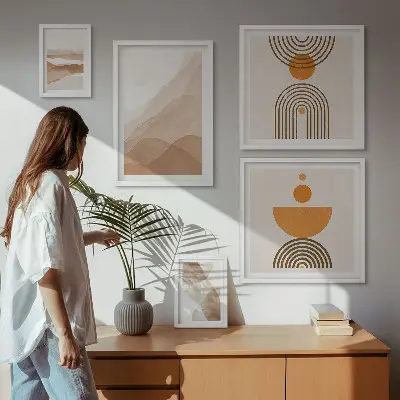 Tableau de décoration murale structures aux nuances minimalistes variées