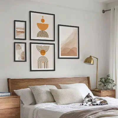 Tableau de décoration murale structures aux nuances minimalistes variées