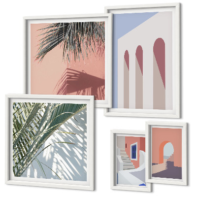 Lot de tableaux encadrés Illustrations d'architecture urbaine