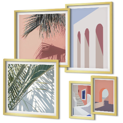 Lot de tableaux encadrés Illustrations d'architecture urbaine
