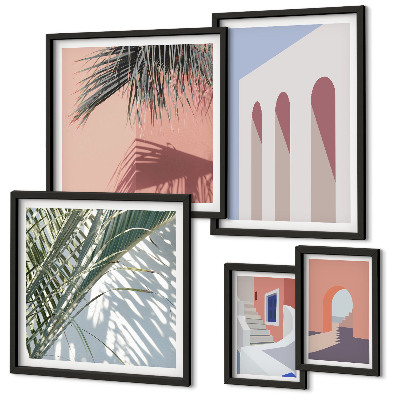 Lot de tableaux encadrés Illustrations d'architecture urbaine