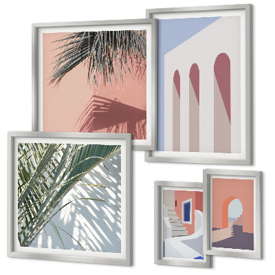 Lot de tableaux encadrés Illustrations d'architecture urbaine