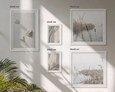 Ensemble de 5 tableaux représentant des gros plans de structure au style bohème