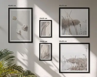Ensemble de 5 tableaux représentant des gros plans de structure au style bohème