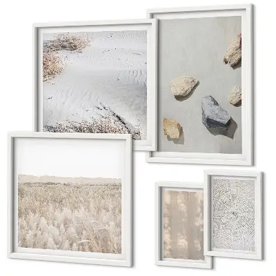 Tableau de décoration murale motifs aux textures naturelles bohèmes