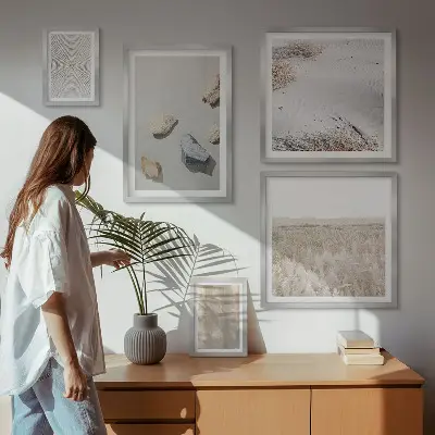Tableau de décoration murale motifs aux textures naturelles bohèmes