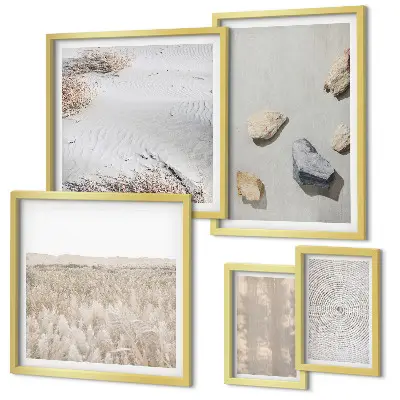 Tableau de décoration murale motifs aux textures naturelles bohèmes