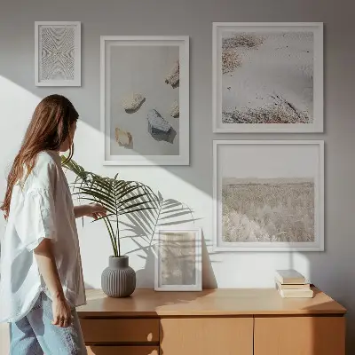 Tableau de décoration murale motifs aux textures naturelles bohèmes
