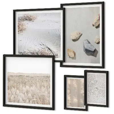 Tableau de décoration murale motifs aux textures naturelles bohèmes