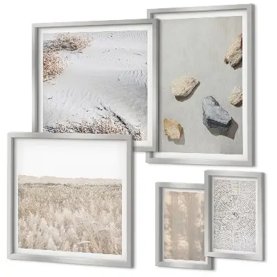 Tableau de décoration murale motifs aux textures naturelles bohèmes