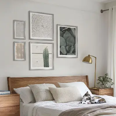 Lot de tableaux encadrés avec textures estivales et ambiance tropicale