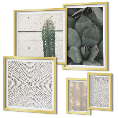 Lot de tableaux encadrés Des textures estivales à l'ambiance tropicale