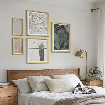 Lot de tableaux encadrés avec textures estivales et ambiance tropicale