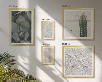 Lot de tableaux encadrés avec textures estivales et ambiance tropicale
