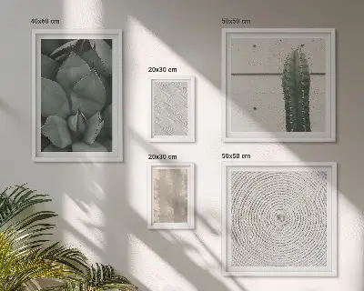 Lot de tableaux encadrés avec textures estivales et ambiance tropicale