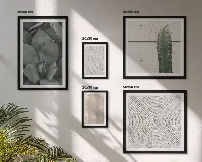 Lot de tableaux encadrés avec textures estivales et ambiance tropicale