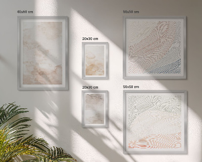 Lot de tableaux encadrés Feuilles et taches à l'aquarelle