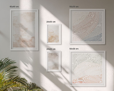 Lot de tableaux encadrés Feuilles et taches à l'aquarelle