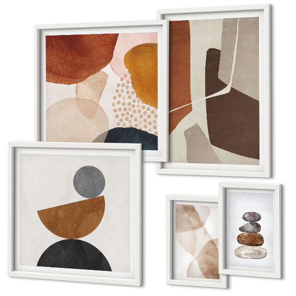 Ensemble de 5 tableaux Décorations de peinture abstraite