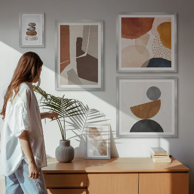 Ensemble de 5 tableaux Décorations de peinture abstraite