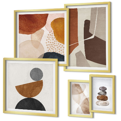 Ensemble de 5 tableaux Décorations de peinture abstraite