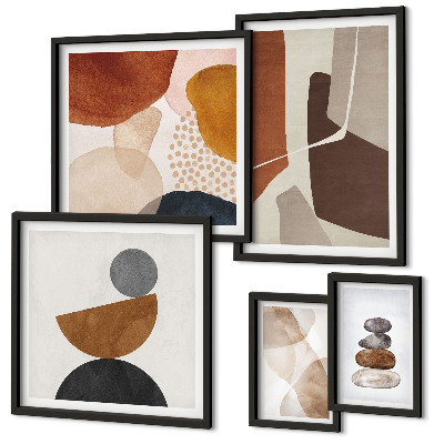 Ensemble de 5 tableaux Décorations de peinture abstraite
