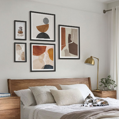 Ensemble de 5 tableaux Décorations de peinture abstraite