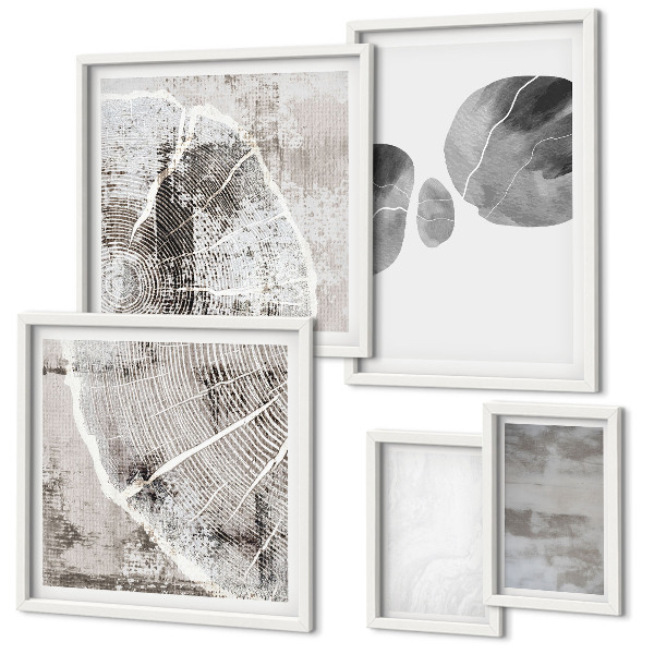 Lot de tableaux encadrés Formes modernes abstraites