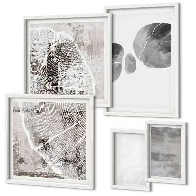 Lot de tableaux encadrés Formes modernes abstraites