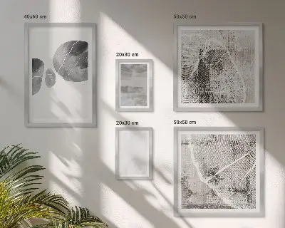 Lot de tableaux encadrés motifs abstraits modernes
