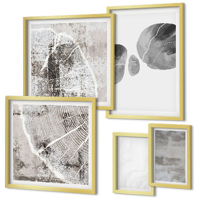 Lot de tableaux encadrés Formes modernes abstraites