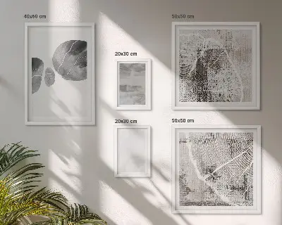 Lot de tableaux encadrés motifs abstraits modernes