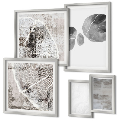 Lot de tableaux encadrés Formes modernes abstraites
