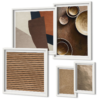 Ensemble de 5 tableaux Structures minimalistes en pierre
