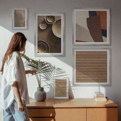Ensemble de 5 tableaux Structures minimalistes en pierre