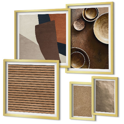 Ensemble de 5 tableaux Structures minimalistes en pierre