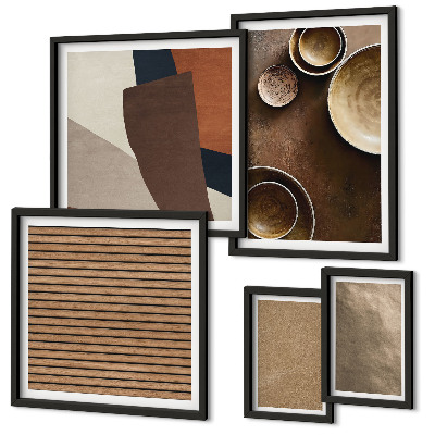 Ensemble de 5 tableaux Structures minimalistes en pierre