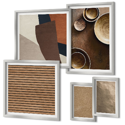 Ensemble de 5 tableaux Structures minimalistes en pierre