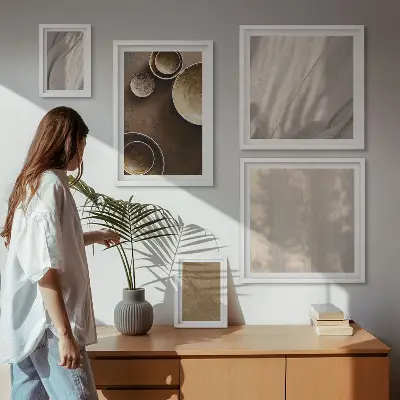 Tableau de décoration murale à motifs de textures minimalistes