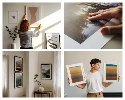 Tableau de décoration murale à motifs de textures minimalistes