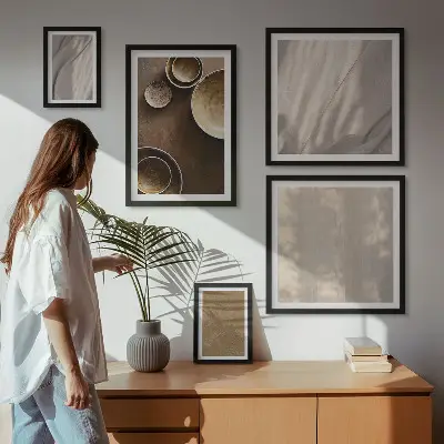 Tableau de décoration murale à motifs de textures minimalistes
