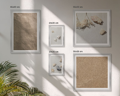 Ensemble de 5 tableaux Structures naturelles de la plage de pierres