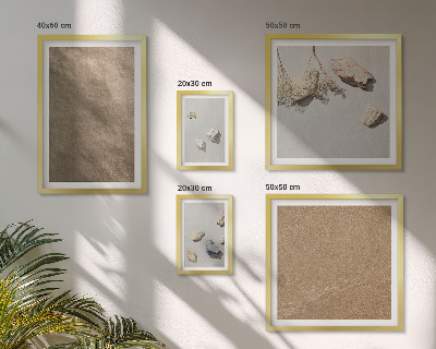 Ensemble de 5 tableaux Structures naturelles de la plage de pierres