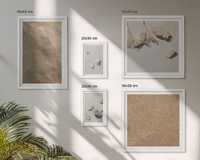 Ensemble de 5 tableaux Structures naturelles de la plage de pierres