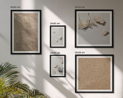 Ensemble de 5 tableaux Structures naturelles de la plage de pierres