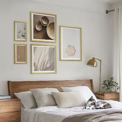 Tableau de décoration murale motifs textures minimalistes chaleureuses