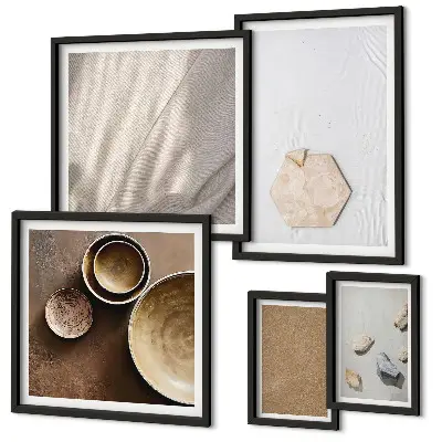 Tableau de décoration murale motifs textures minimalistes chaleureuses