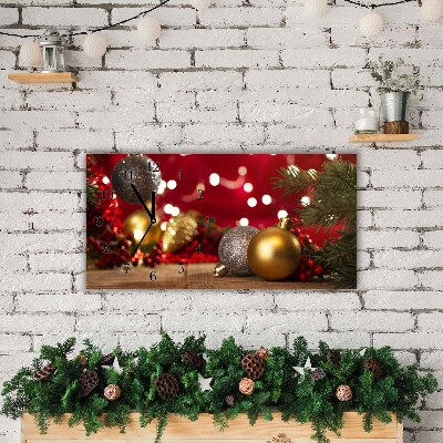 Horloge murale en verre Boules de Noël Décorations de Noël