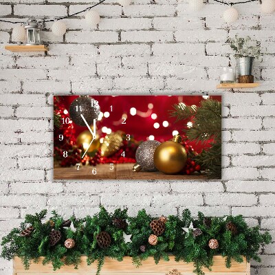Horloge murale en verre Boules de Noël Décorations de Noël