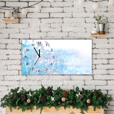 Horloge murale en verre Hiver neige de Noël